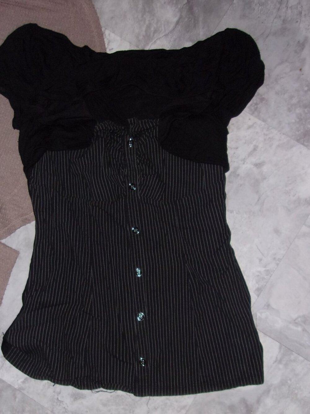 size large black shirt womens blouse casual dress  sexy career office vixen